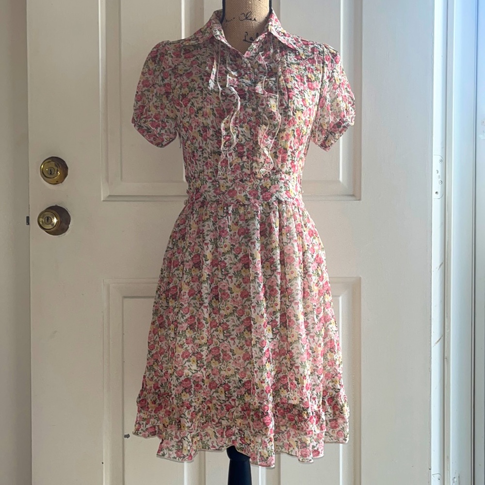 Floral Print Ruffled Dress